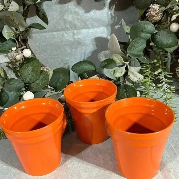 Rachel Ray Double ridge tangerine orange coffee mugs - Picture 1 of 5